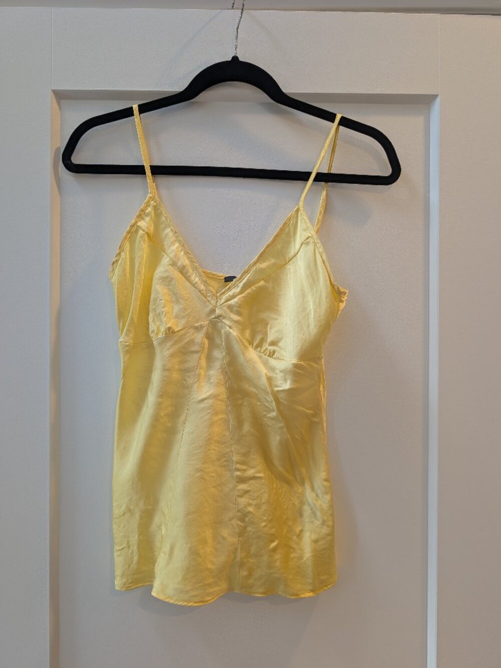 Vintage Jacob Pastel Yellow 100% Silk Camisole Tank Top Size XS